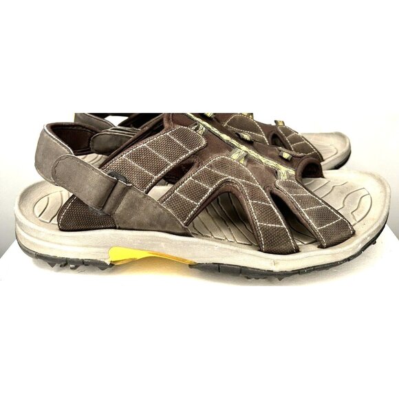 FJ Footjoy Mens Golf Sandals Greenjoy 45697 Soft Spike Adjustable Brown Size 12M - Picture 5 of 9